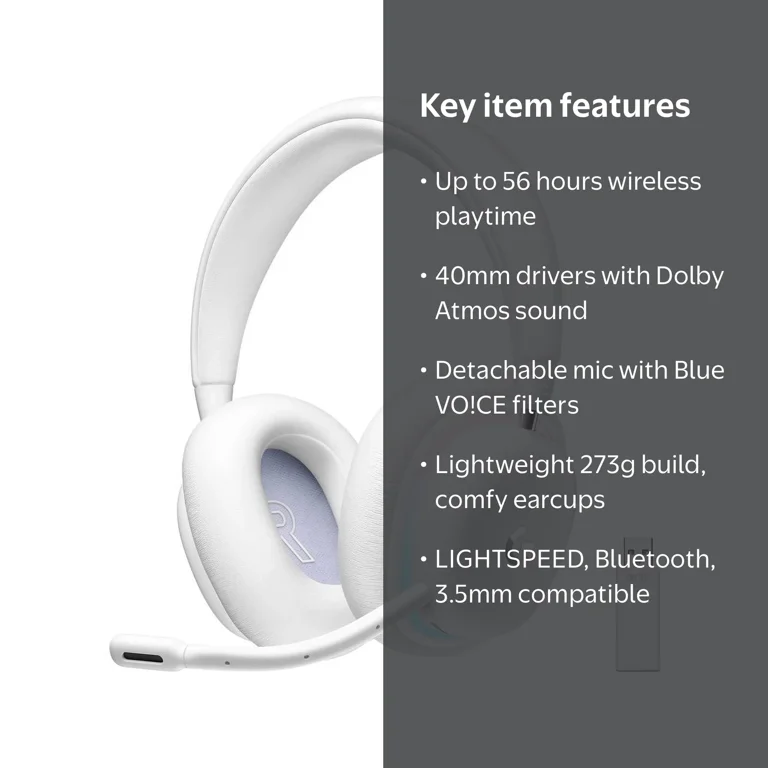 Logitech G735 Wireless Gaming Headset, LIGHTSYNC RGB, Lightspeed