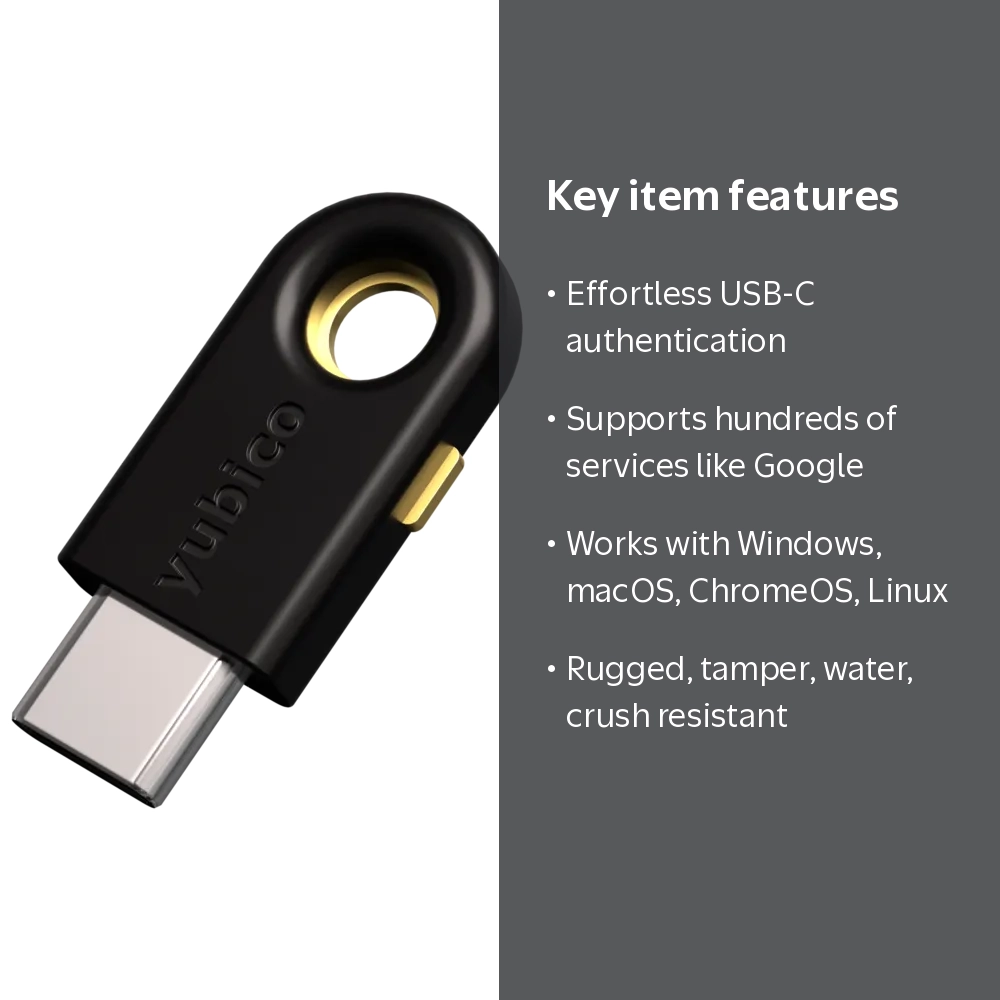 Yubico - YubiKey 5C - Multi-factor authentication (MFA) security