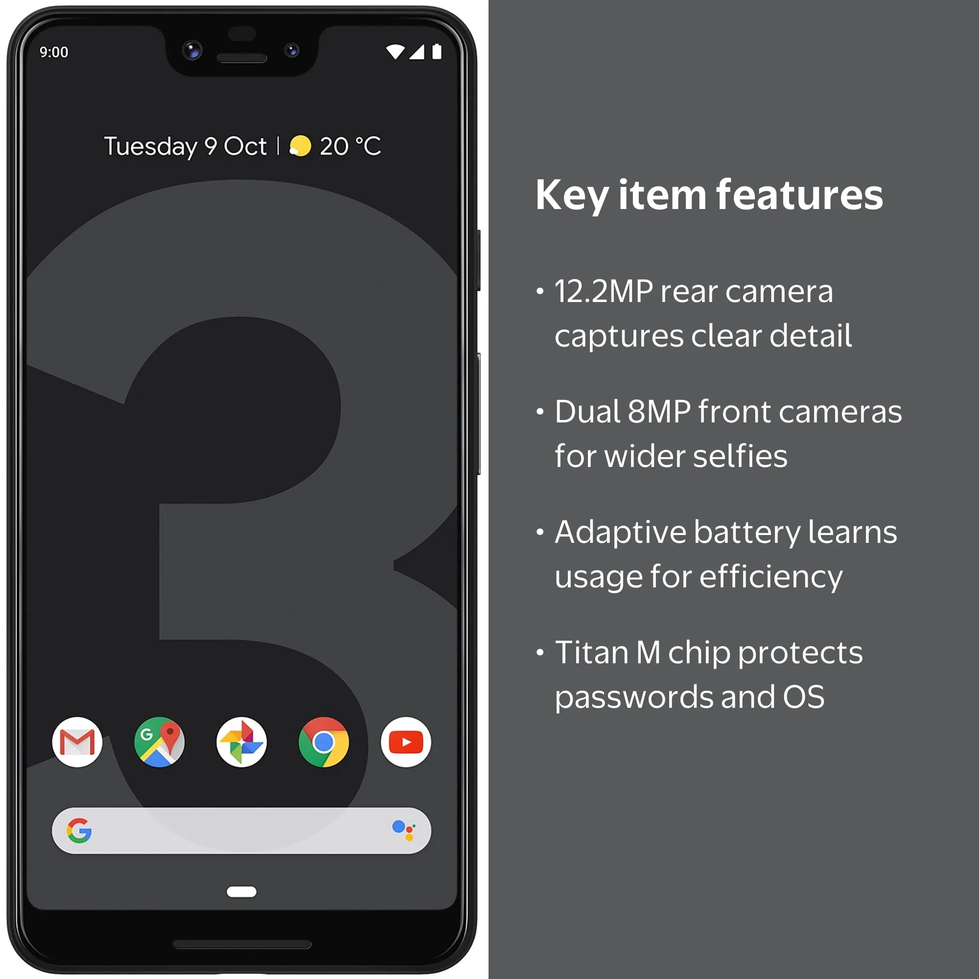 Google Pixel 3 XL 128GB Unlocked Cell Phone with Dual Front
