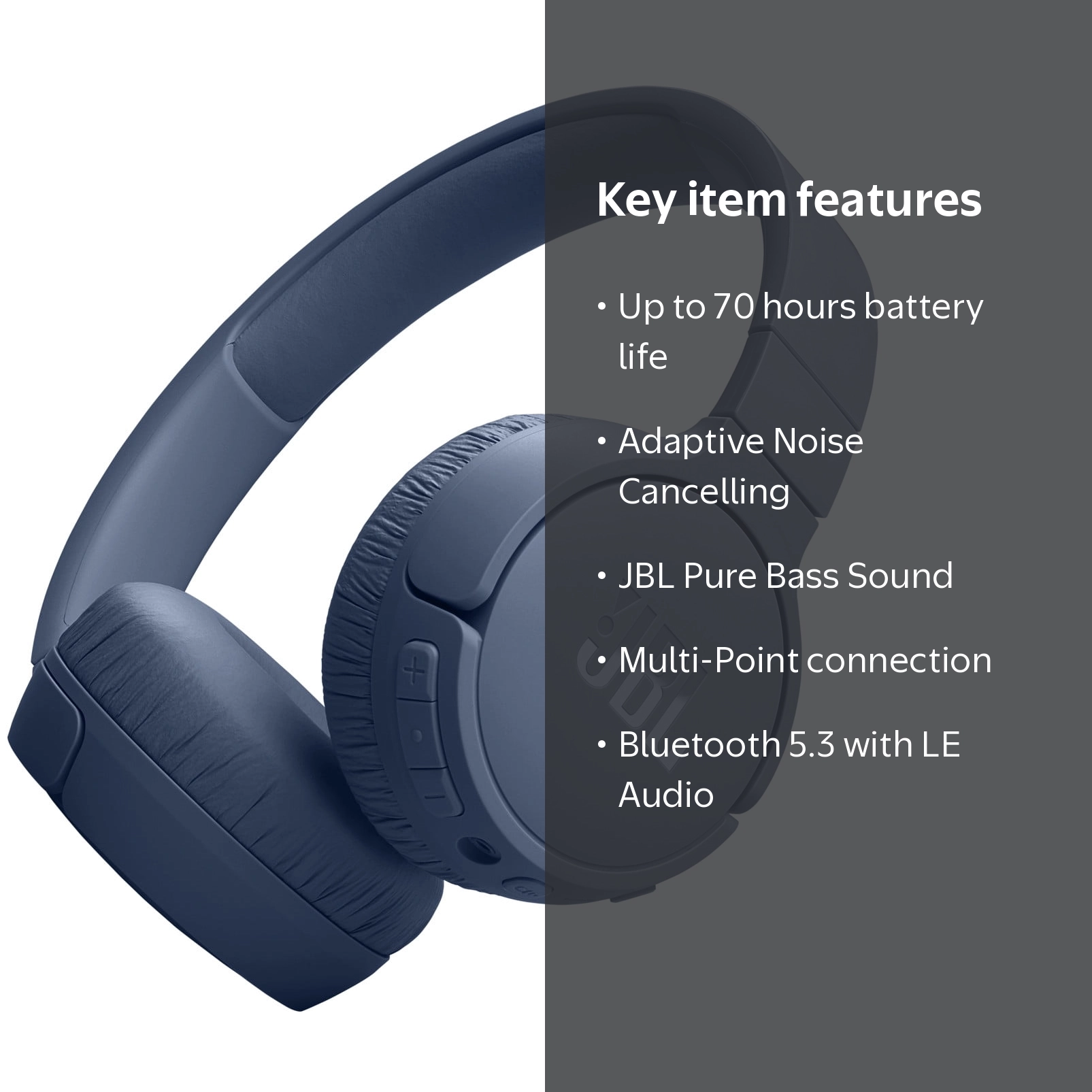 JBL Tune 670NC Wireless On-Ear Headphones with Noise Cancelling