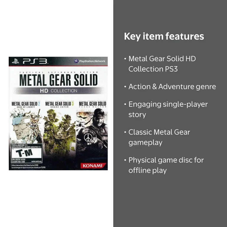 Metal Gear Solid HD Collection, PS3, Action & Adventure, Physical