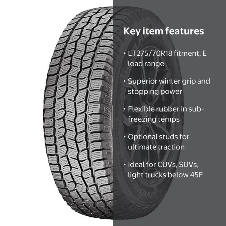 Cooper, Light Truck Tire, LT275/70R18, Snow Traction Winter