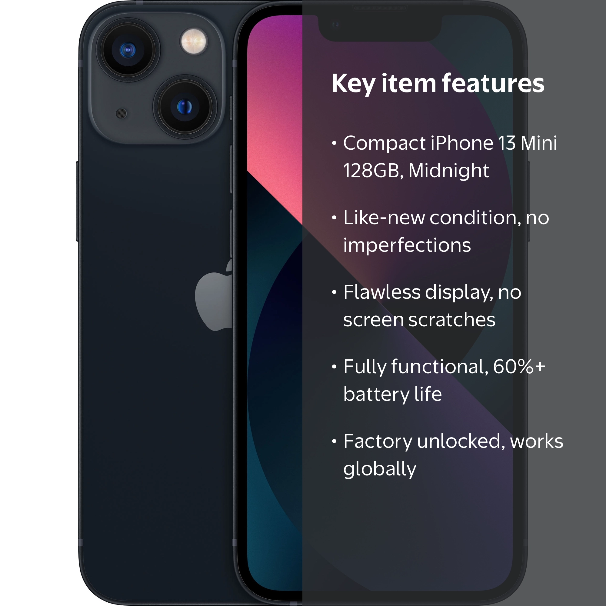 iPhone 13 mini 128GB ミッドナイト バッテリー容量82% Apple