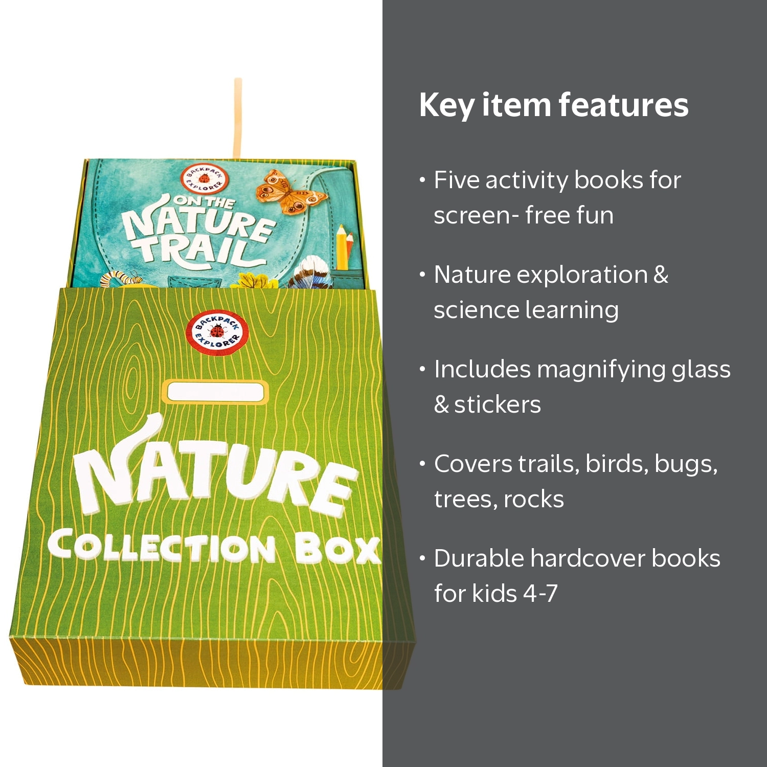 Backpack Explorer 5-Book Set with Nature Collection Box, Hardcover
