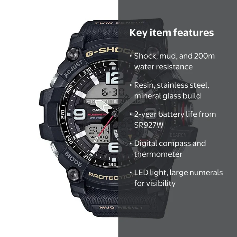 Casio G-Shock Men's GG-1000-1A Mudmaster Watch, Black Band