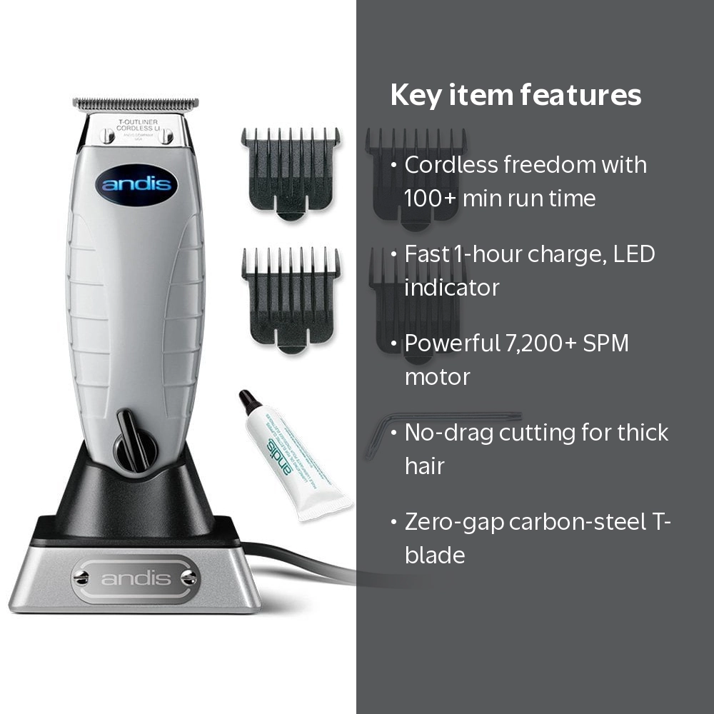 Andis Professional Cord /Cordless T-Outliner Li Trimmer 74000 Hair