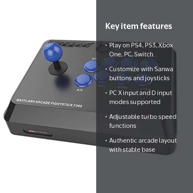 Mayflash F300 Arcade Fight Stick Joystick Controller Pad for PS4