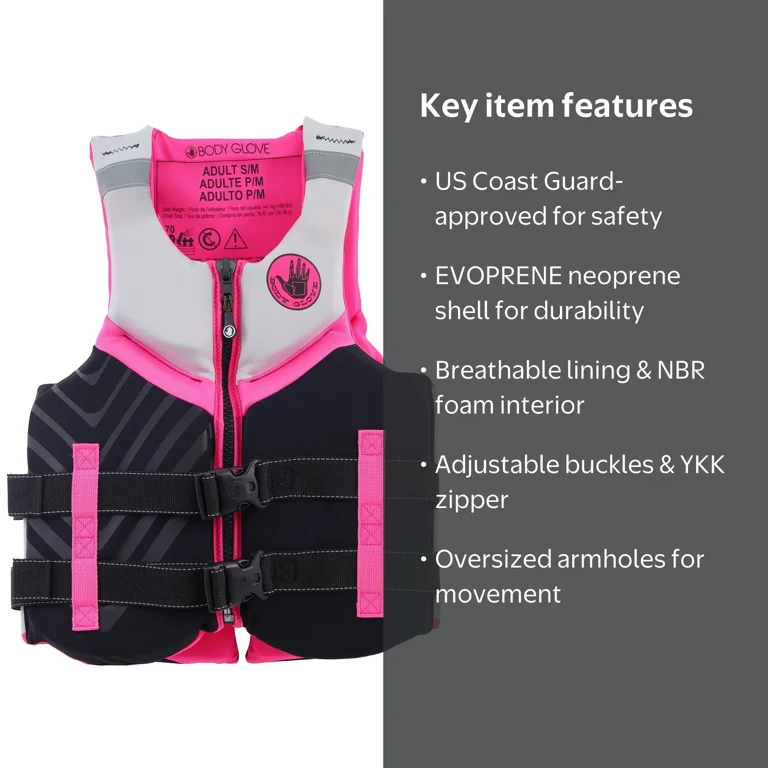 2 pack) Body Glove Women's Adult Neoprene PFD Life Jacket and Vest