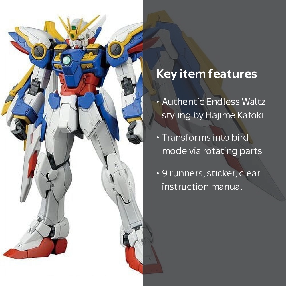 BANDAI HOBBY, Gundam Model Kit, RG 1/144 XXXG-01W Wing Gundam EW
