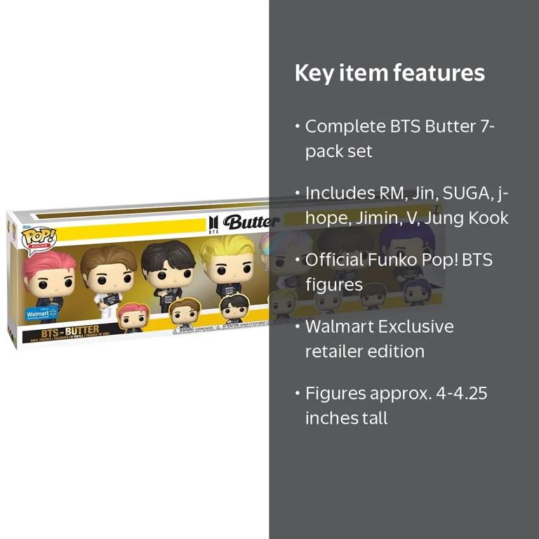 Funko Pop! Exclusive BTS Butter 7pk Figures - RM, Jin, SUGA, j