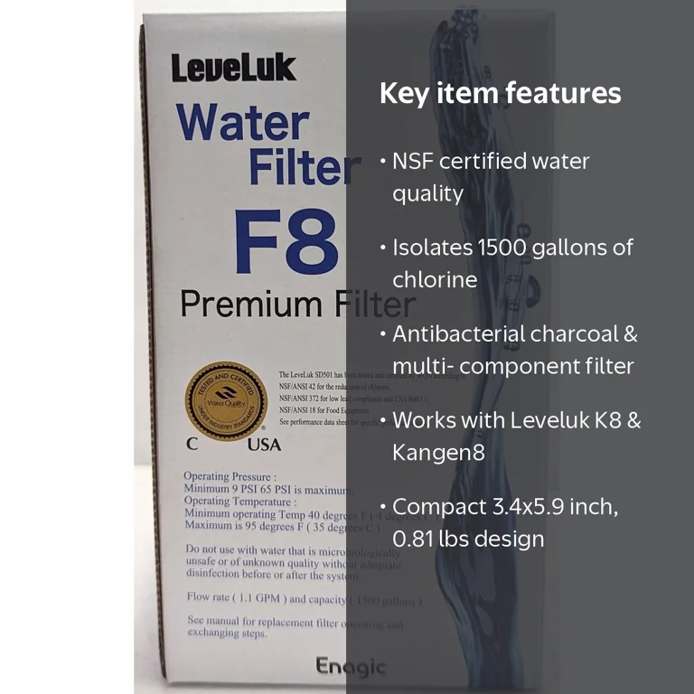 Enagic F8 Water Filter for Leveluk K8, NSF, Made in Japan