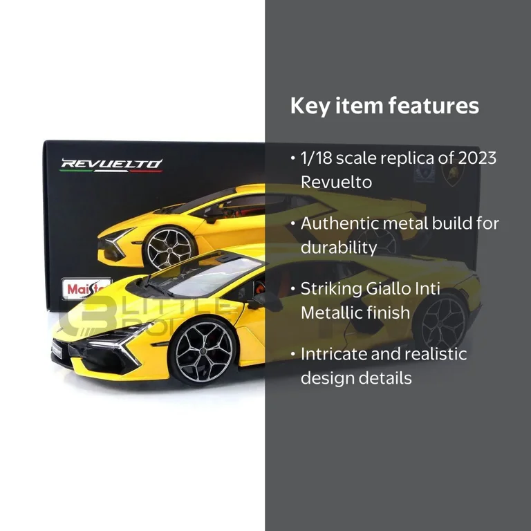 Maisto Lamborghini Revuelto 2023 Car Set, Metal Giallo Inti