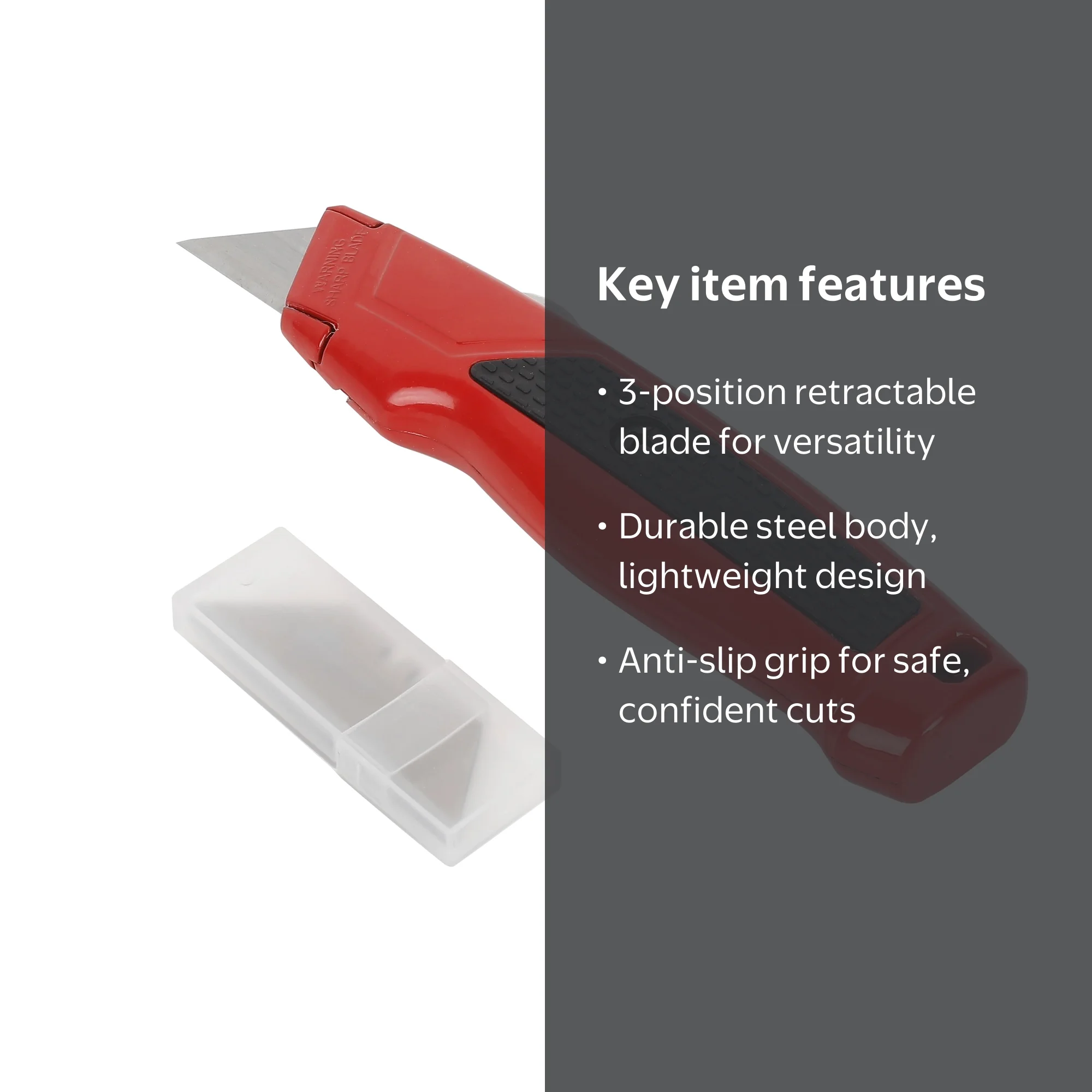 Hyper Tough Retractable Utility Knife with 5 Utility Blades, 3