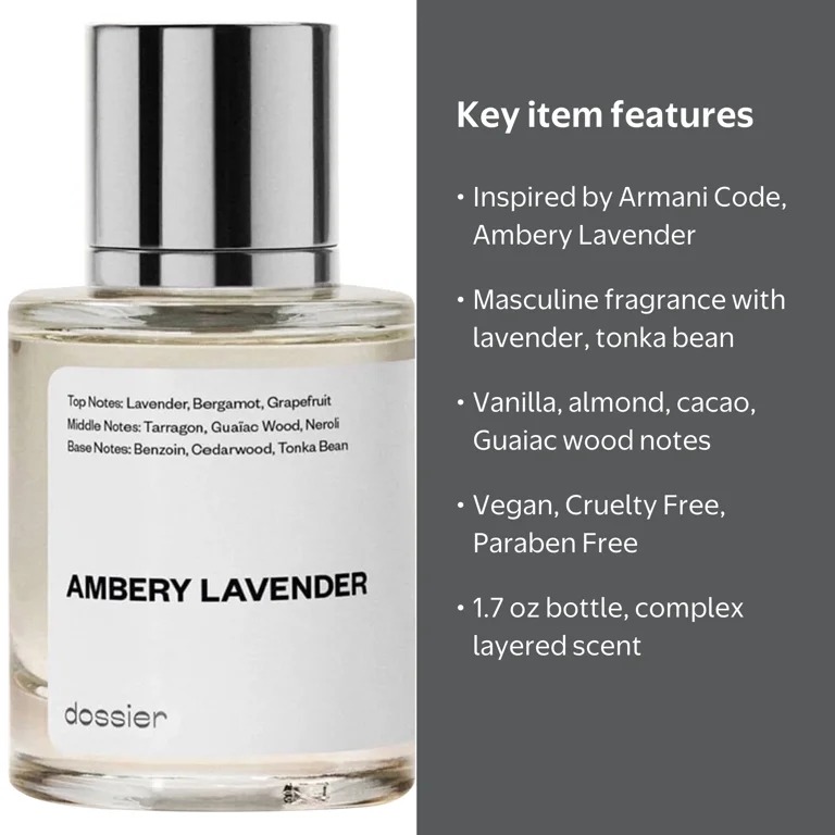 Dossier Ambery Lavender Eau de Parfum, Inspired by Armani Code