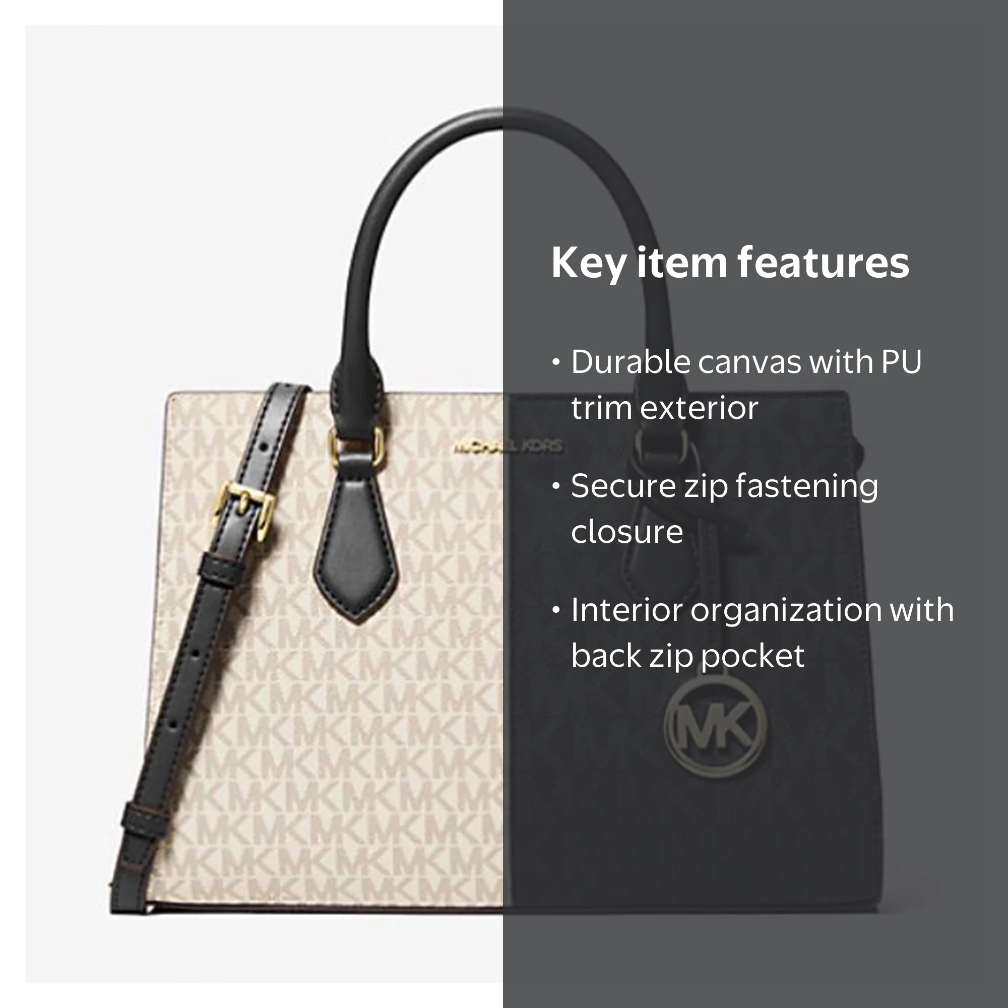 MICHAEL KORS ブラック/ホワイト 36U1LCOD2J2018 Michael Kors Michael Kors Sheila Large Signature Tote Women's Bag