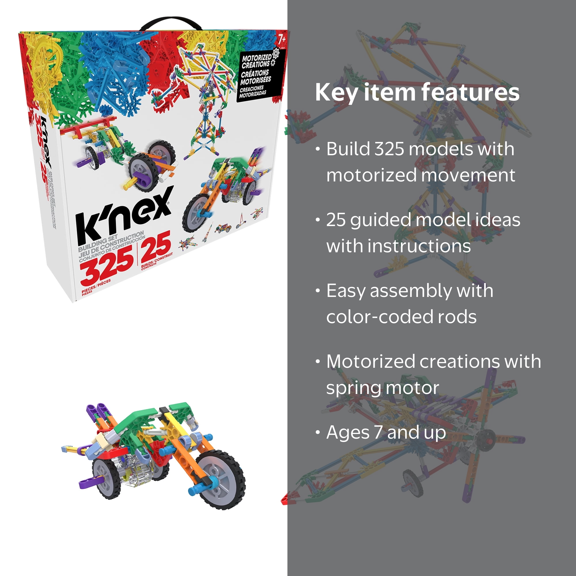 K'NEX Kids Educational Toy Builders - Classics Motorized Creations