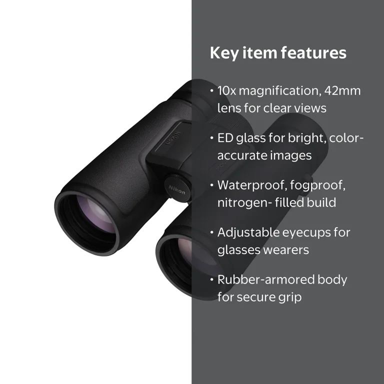 Nikon Monarch M5 10x42 Binoculars with Lens Covers, Case, and Caps