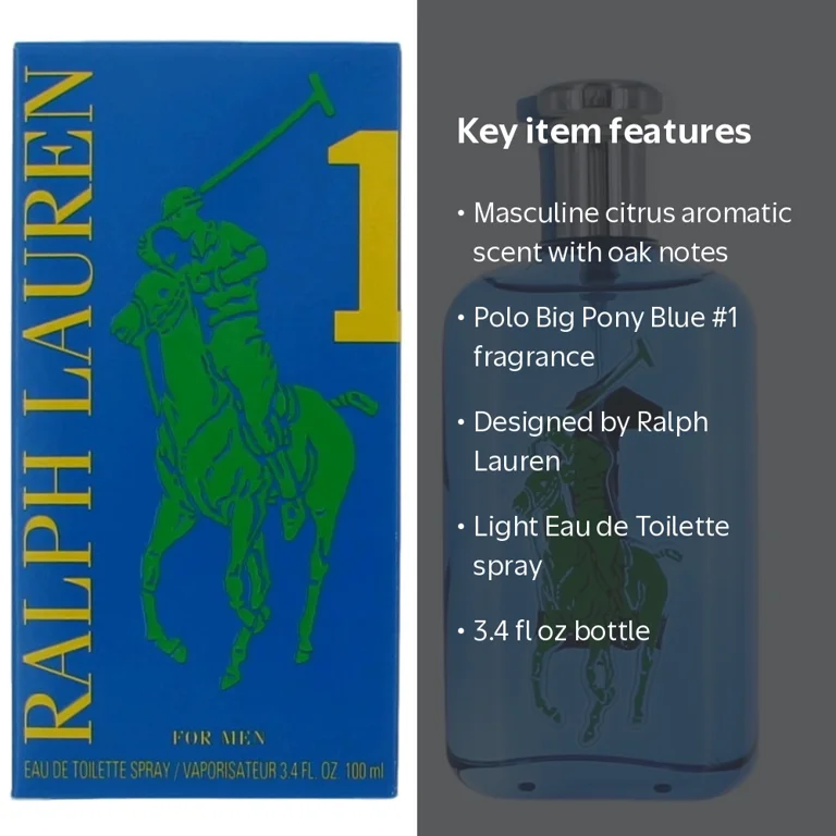 Ralph Lauren Polo Big Pony Collection #1 Perfume for Men - 3.4 oz