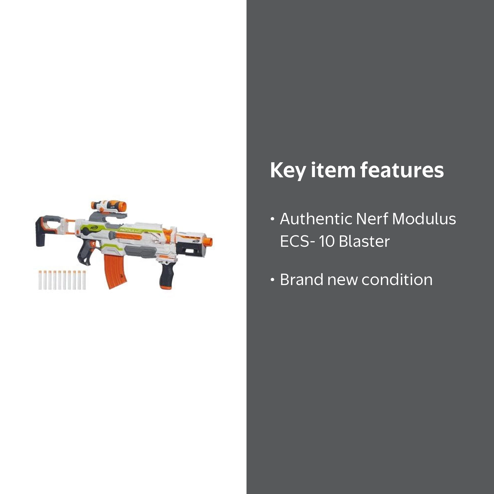 NERF N-Strike Elite Modulus ECS-10 Blaster with Barrel & 10 Darts