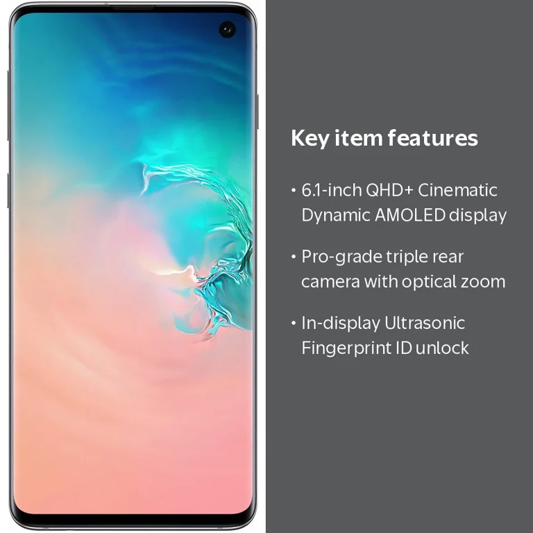 Samsung Galaxy S10 G973, 128GB, White GSM Unlocked Dual SIM