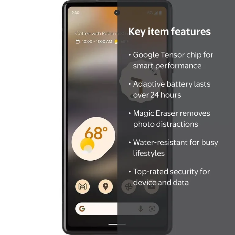 Verizon Google Pixel 6A 128GB Black - Prepaid, 5G, Water Resistant
