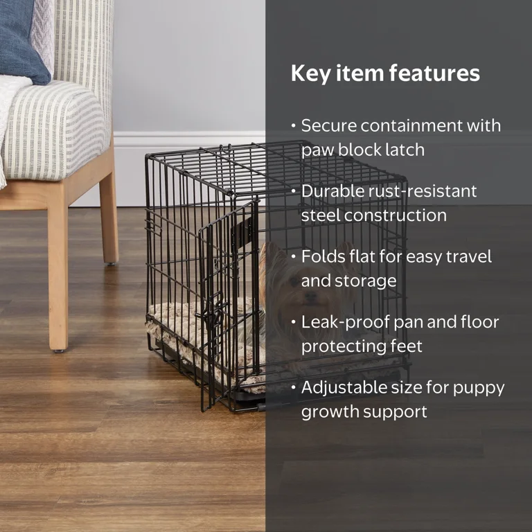 MidWest Homes iCrate Folding Dog Crate, 18-inch with Divider Panel