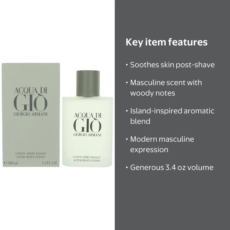 Giorgio Armani, After Shave Lotion, 3.4 oz, Masculine Marine