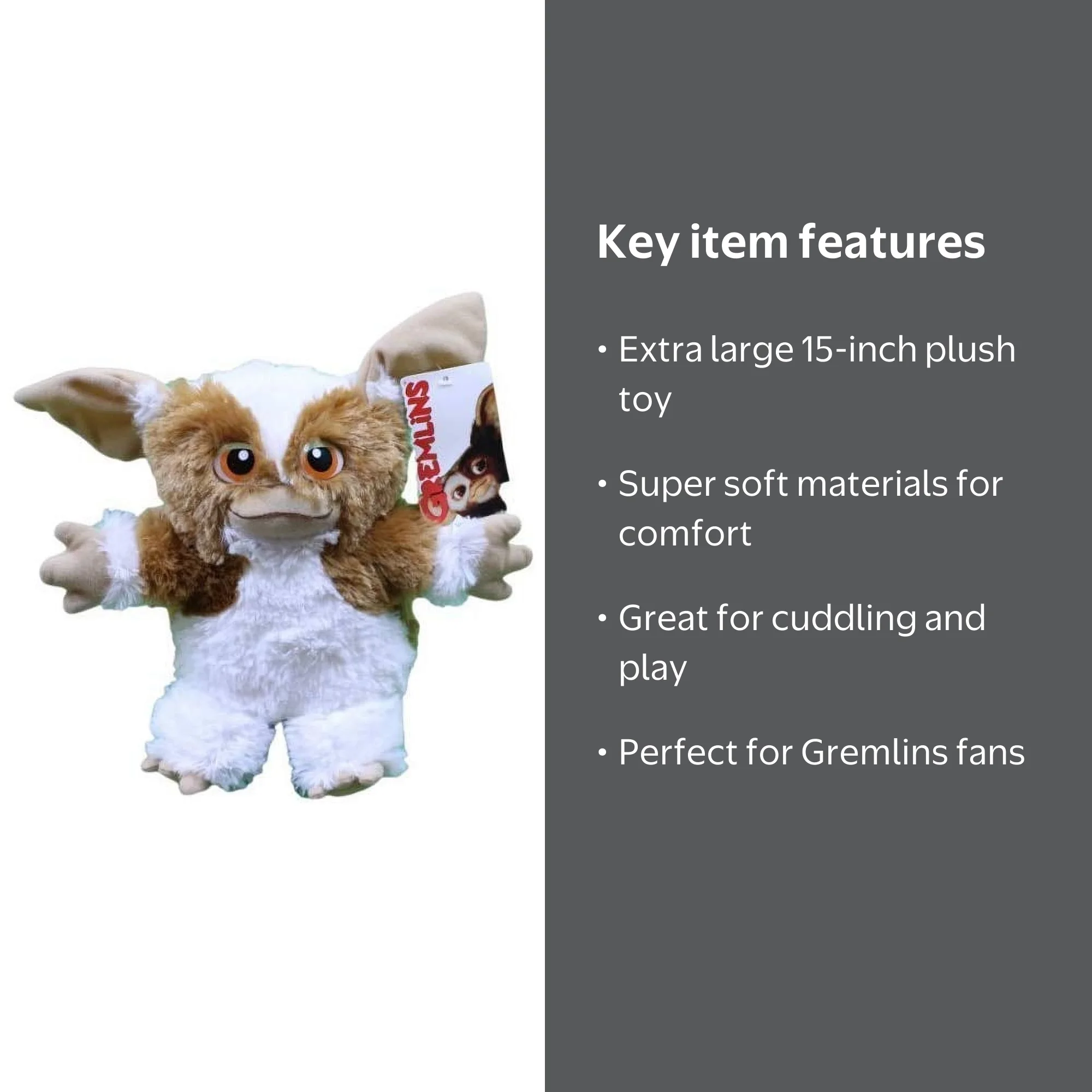 Xlarge 15 inch Gizmo Plush Toy, Gremlins, Stuffed Animal, New