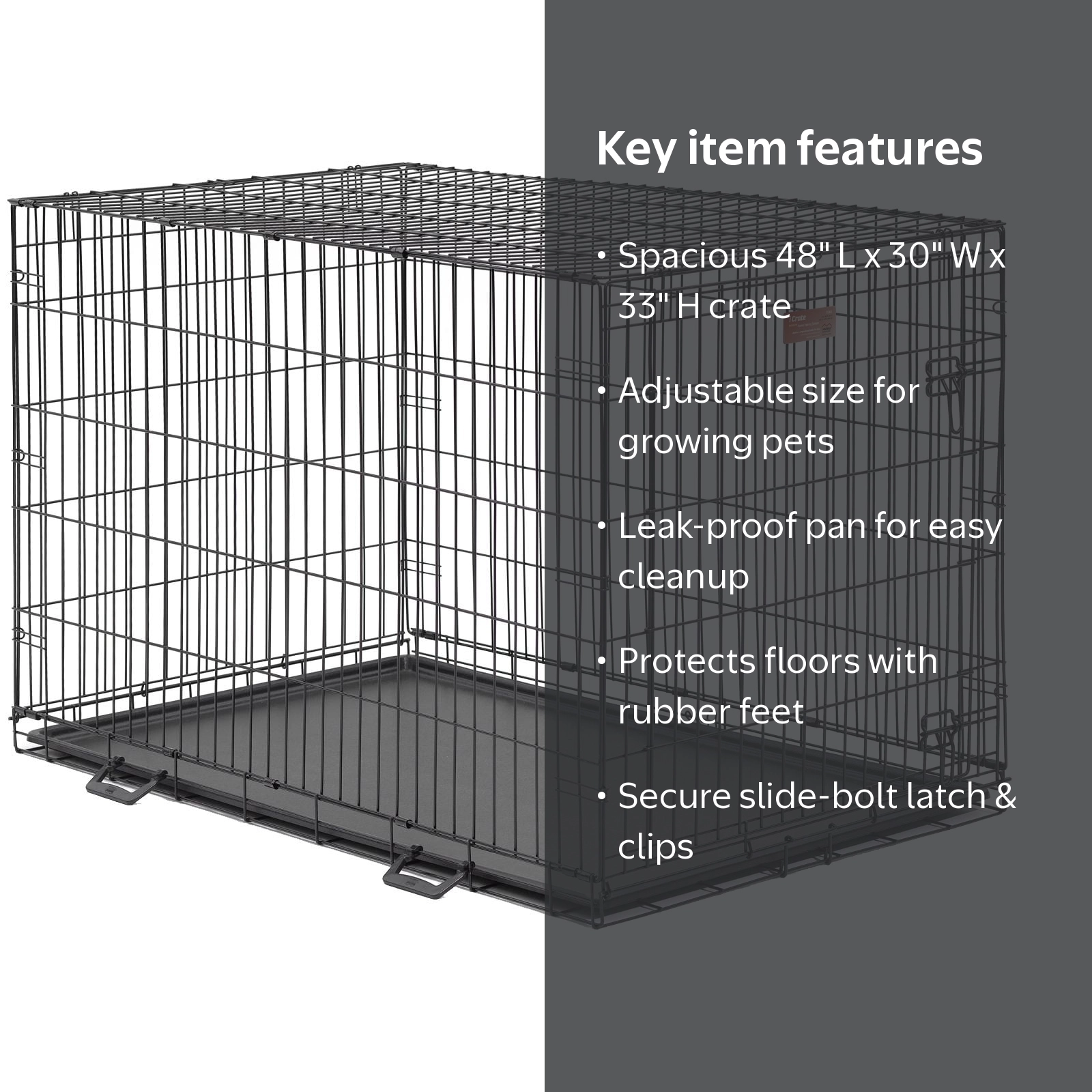 MidWest iCrate for Dogs, Metal, Single Door, Includes Leak-Proof