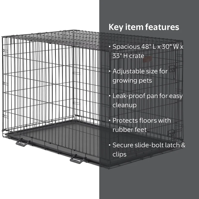 MidWest iCrate for Dogs, Metal, Single Door, Includes Leak-Proof