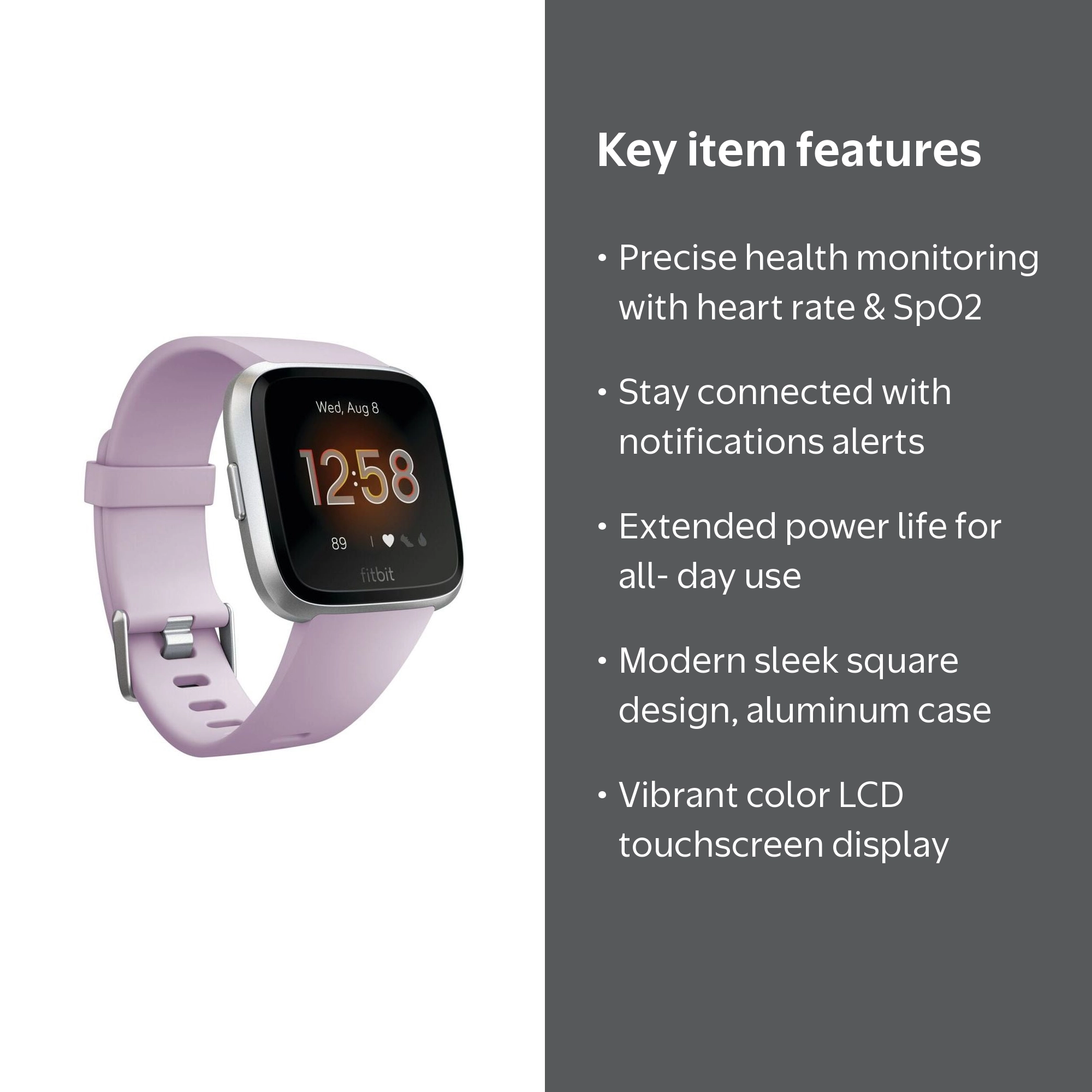Fitbit Versa Lite Edition Smartwatch Watch with S & L Bands
