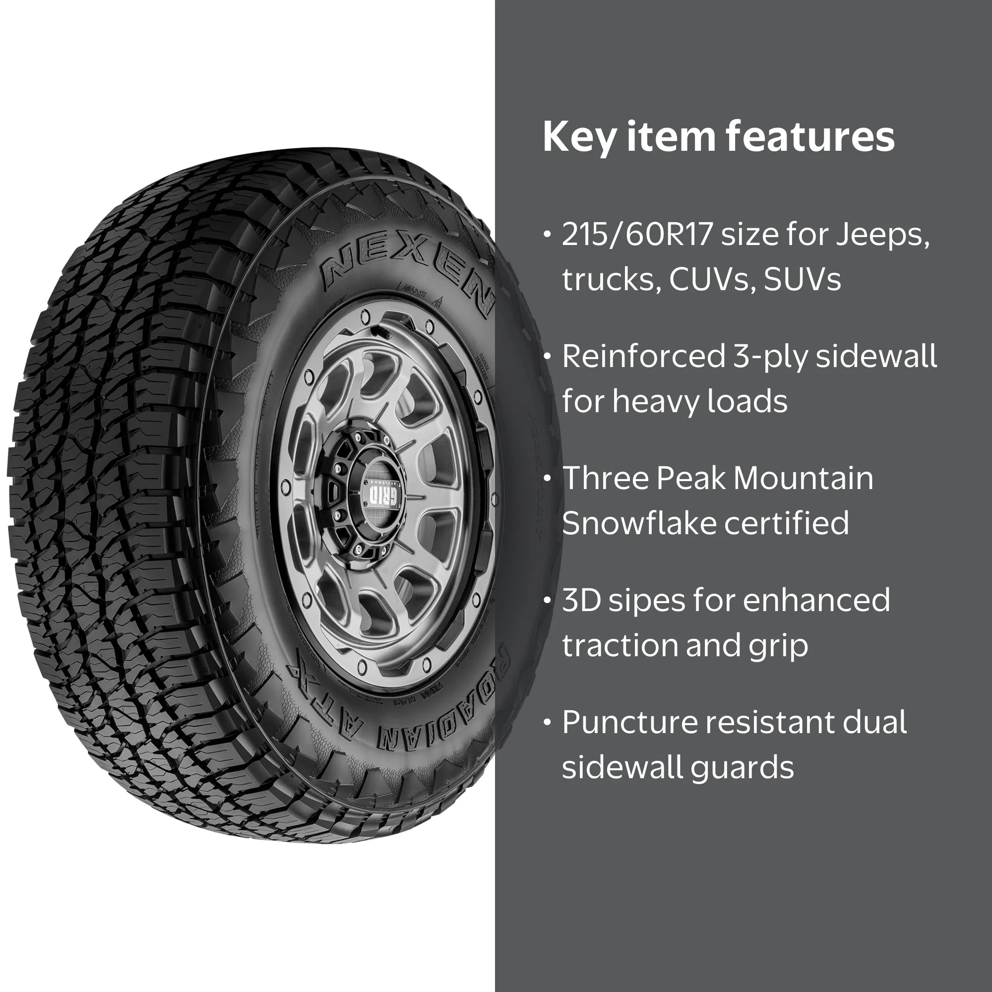 Nexen, Roadian ATX All Terrain Tire, 215/60R17, 96H - Walmart.com