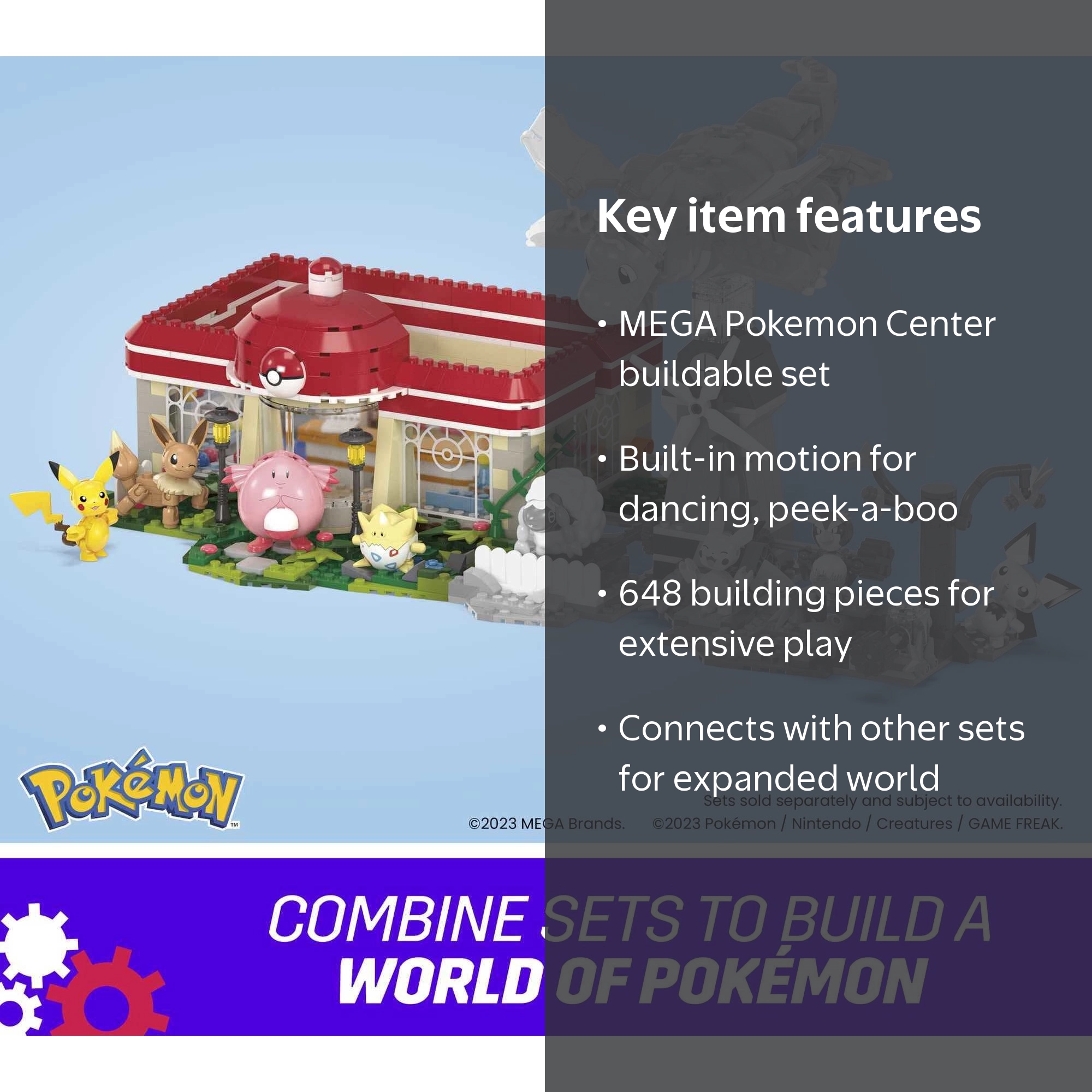 【新品未開封】Pokémon Center/GO WILD AREA　関連グッズ MEGA, Building Toy Kit, 648 Pieces, Forest Pokemon Center
