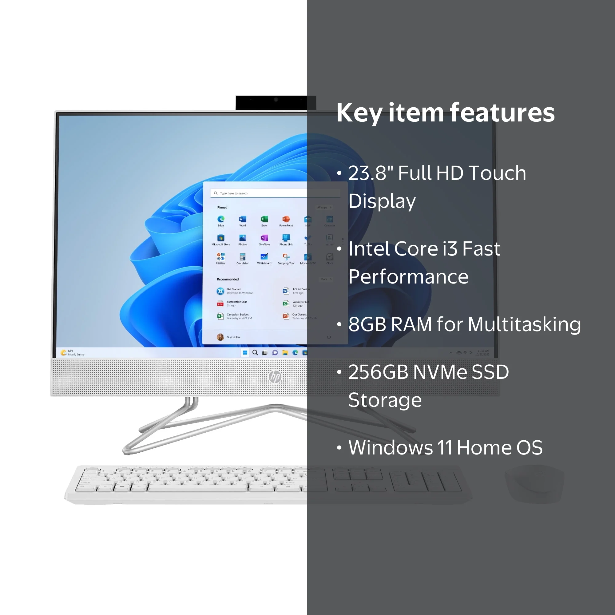 iiyama SOLUTION Win11 8世代i3 8G SSD 23.8' HP 23.8