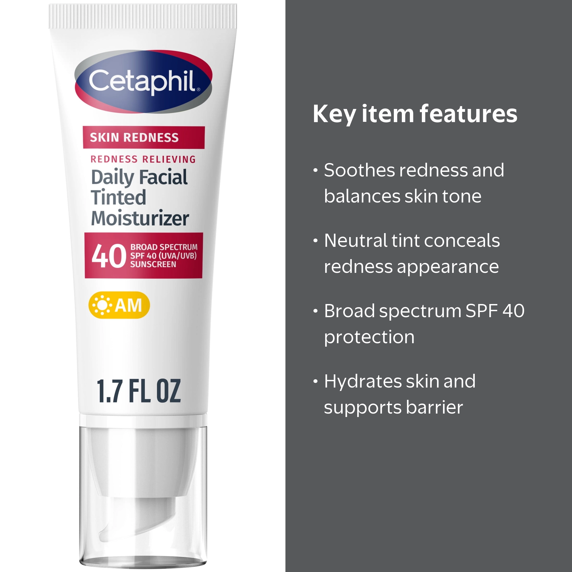 Cetaphil, Redness Relieving Daily Facial Moisturizer SPF 40