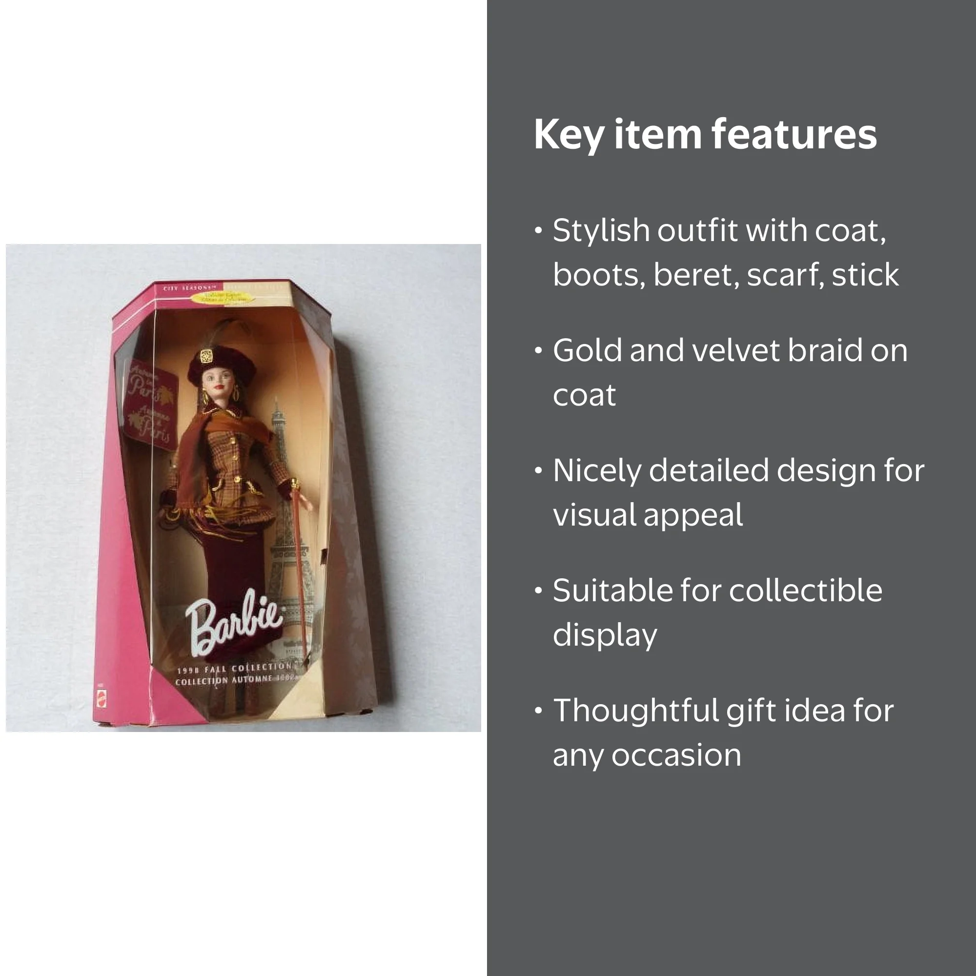 Mattel Barbie 1998 Fall Collections - Autumn in Paris Barbie Doll
