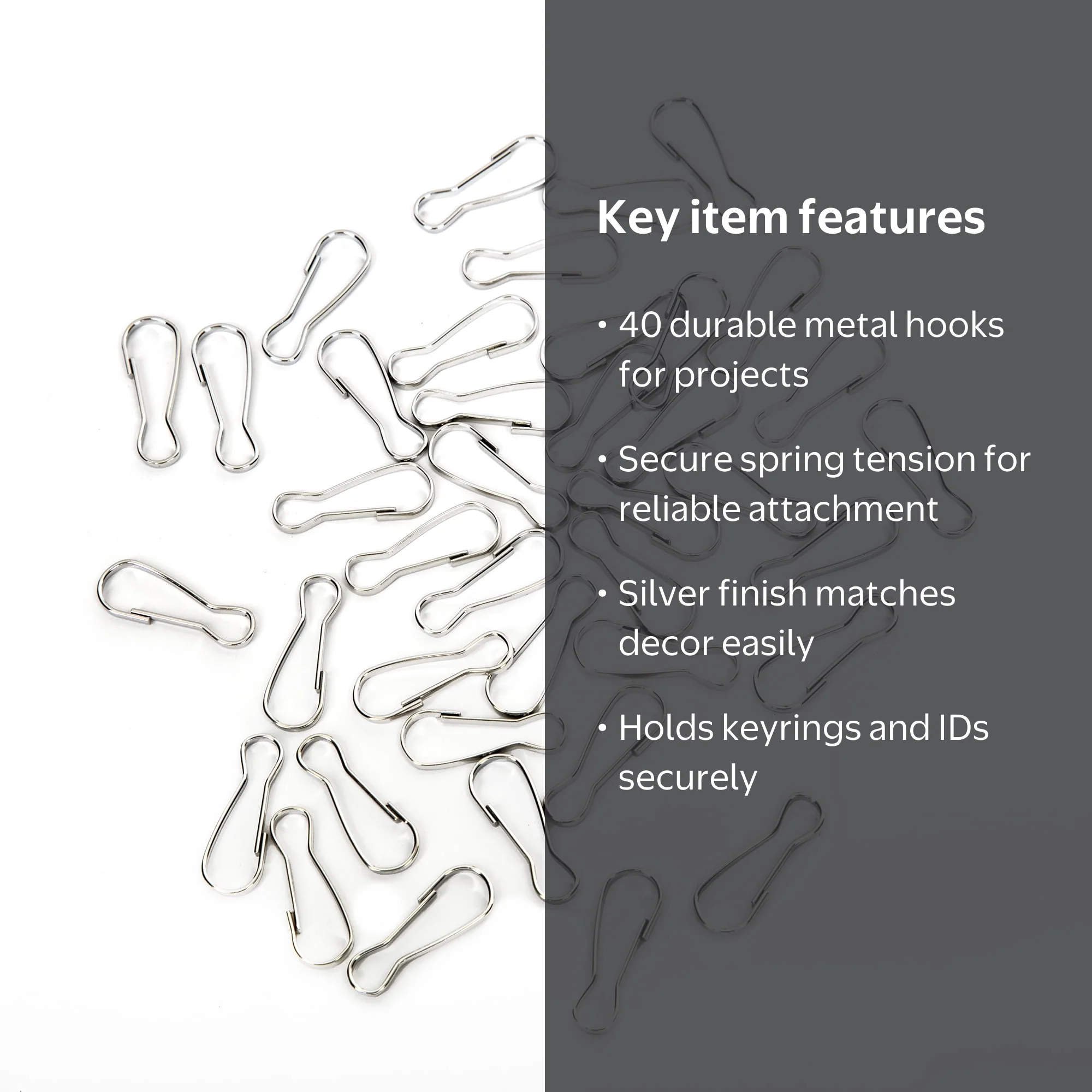 Cousin DIY Metal Lanyard Hooks, Silver Finish, 40 Piece - Walmart.com
