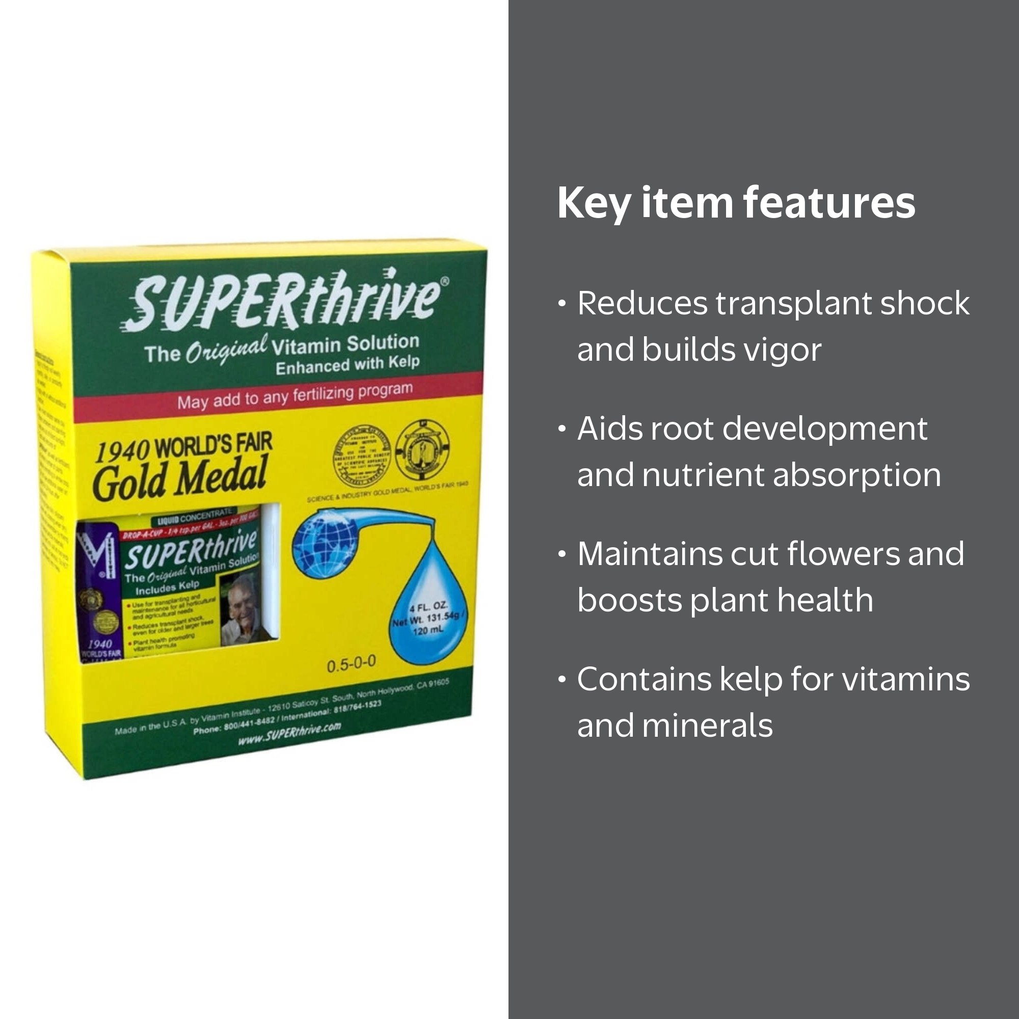 Superthrive Vitamin Solution for Plants 4 oz Reduce Transplant