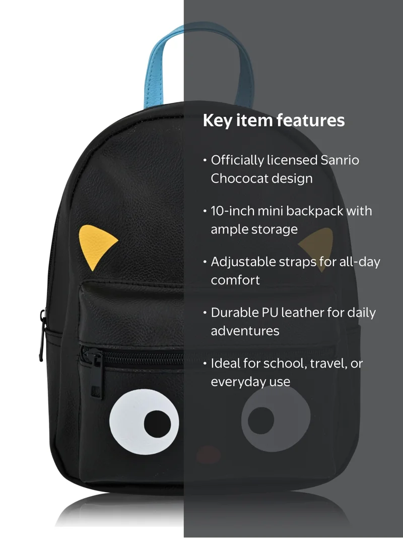 closed eyes mini backpack Solid Black With a spacious main compartment and multiple pockets CLUCI Mini Backpack for Girls