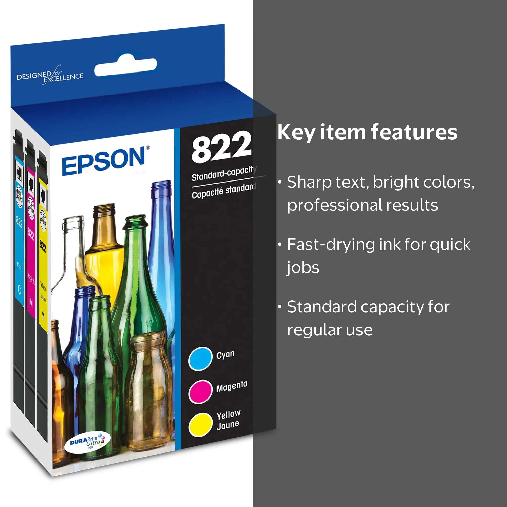 Epson, Ink Cartridge Pack, T822520-S, Standard Capacity Black