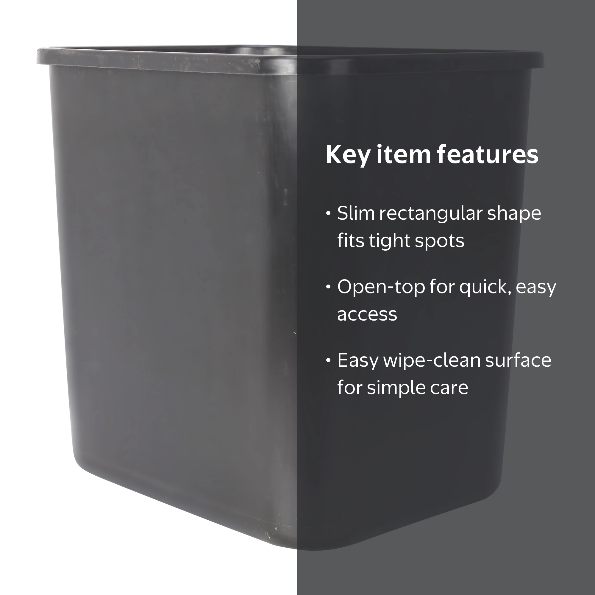 Mainstays 3 gal Plastic Open-Top Wastebasket, Black - Walmart.com
