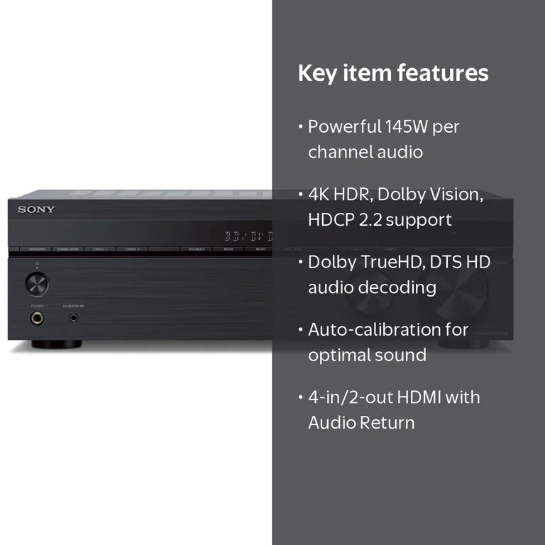 Sony, AV Receiver, 5.2 Multi-Channel 4K HDR, Bluetooth - Walmart.com