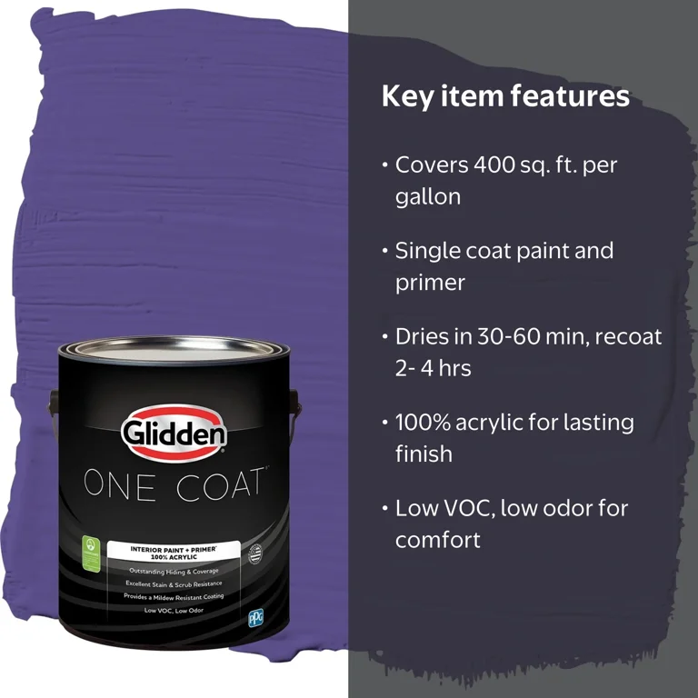 IGL Coaotings PREMIER ☘️IGL愛知 Glidden One Coat Eggplant / Purple Flat Interior Paint with Primer