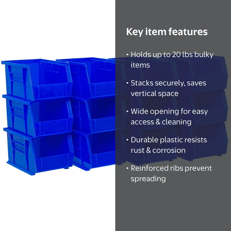 BlueBlue AMICON 40S アミコン 9個セット Akro-Mils, Plastic Storage Bins, 12 Pack, Space-Saving Organizers