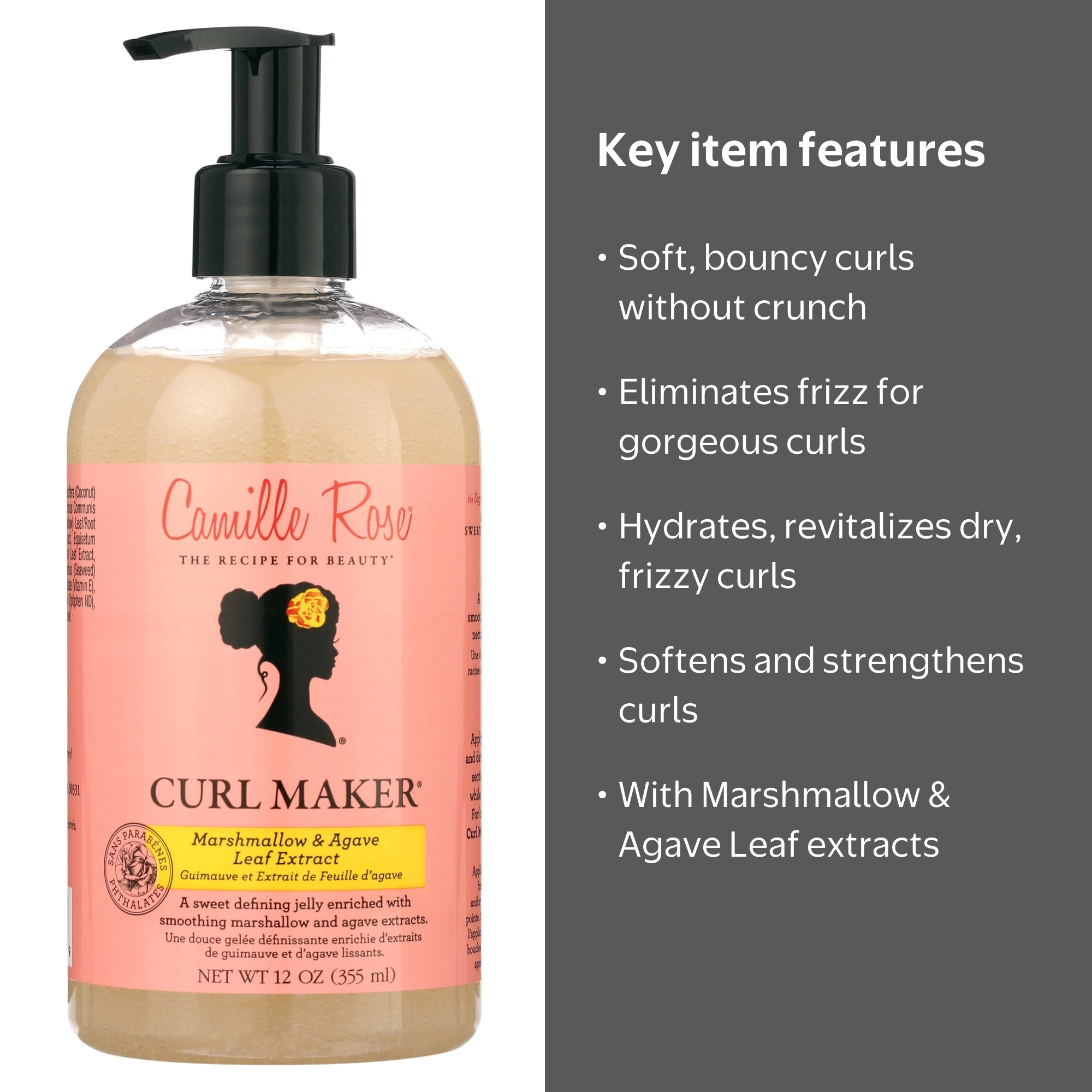 Camille Rose Curl Maker Define & Style Hair Gel, 12oz - Walmart.com