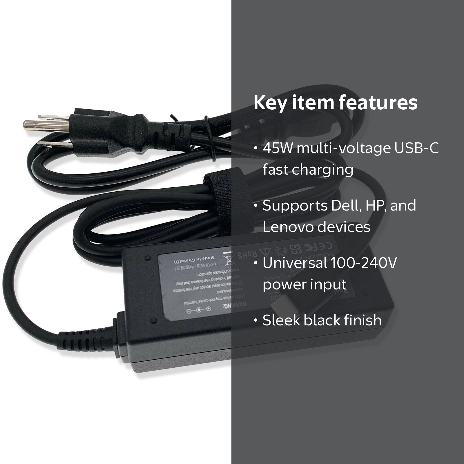 Universal 45W 2nd Gen AC Adapter & Power Cord for Lenovo 300e