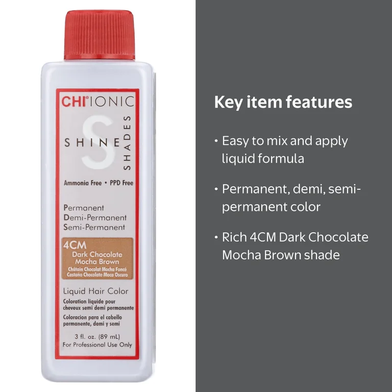 CHI Ionic Shine Shades Liquid Hair Color - 4CM Dark Chocolate