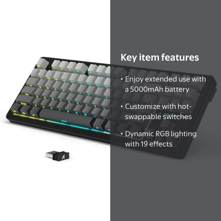 ATTACK SHARK M87PRO TKL Wireless Mechanical Gaming Keyboard, BT5.0