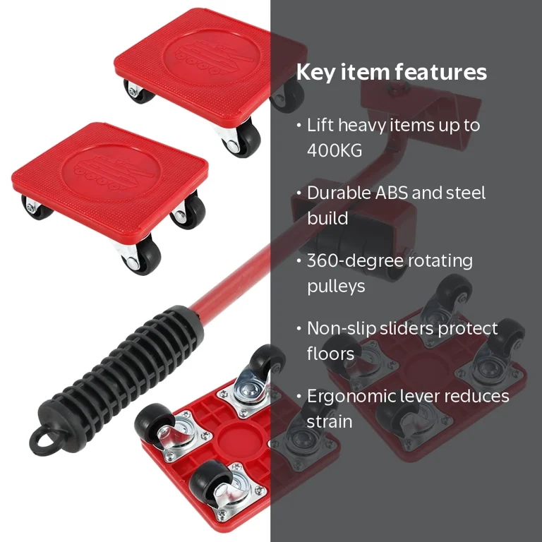 Lieonvis Easy Move Heavy Furniture Mover Shifter Lifter Slider Roller Wheels Moving Kit Sofa Table Removal