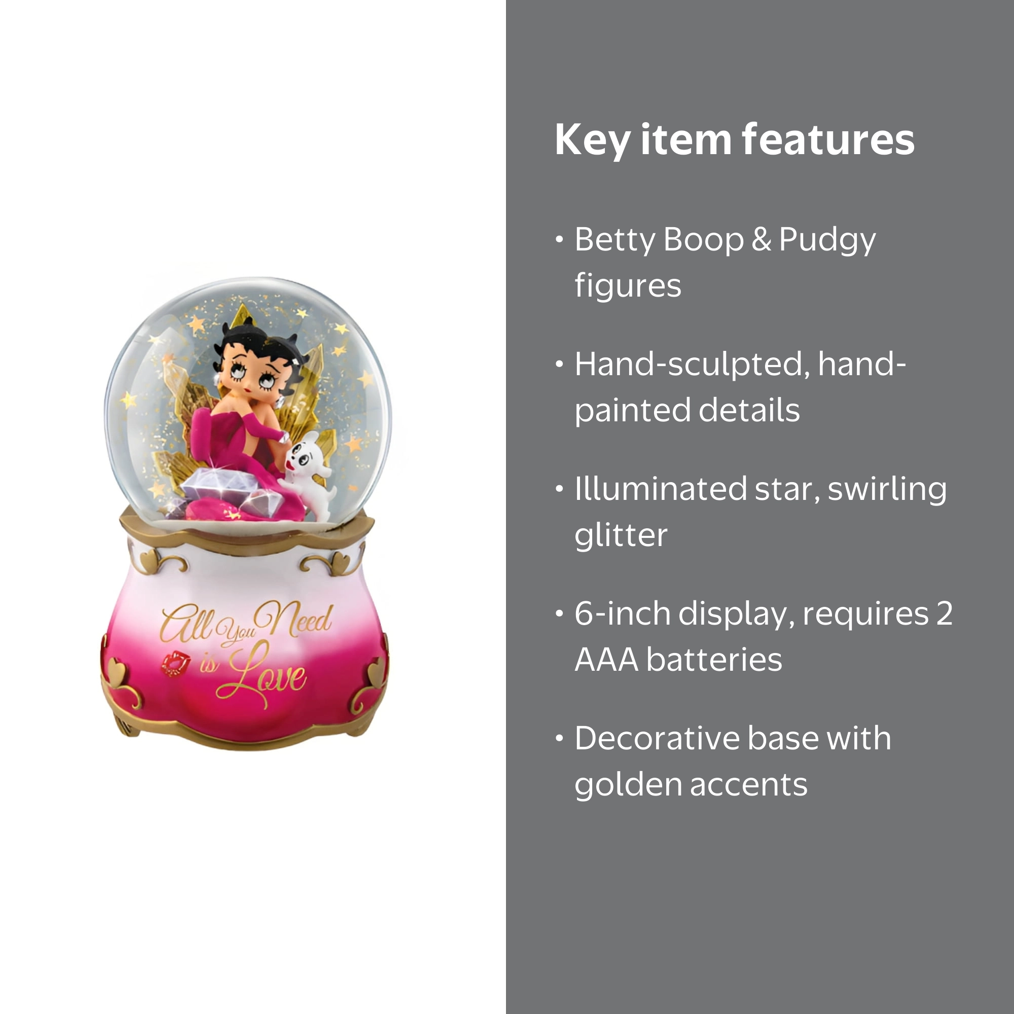 ベティちゃん　BETTY BOOP スノードーム　オルゴール Westland ベティちゃん バスルーム スノードーム」 Betty Boop/ベティ